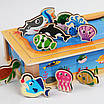 Дерев'яна риболовля-сортер Магнітна гра Дістань рибку дитині для розвитку моторики та мислення вудка 20 фігурок, фото 8