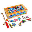Дерев'яна риболовля-сортер Магнітна гра Дістань рибку дитині для розвитку моторики та мислення вудка 20 фігурок, фото 6