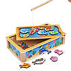 Дерев'яна риболовля-сортер Магнітна гра Дістань рибку дитині для розвитку моторики та мислення вудка 20 фігурок, фото 7