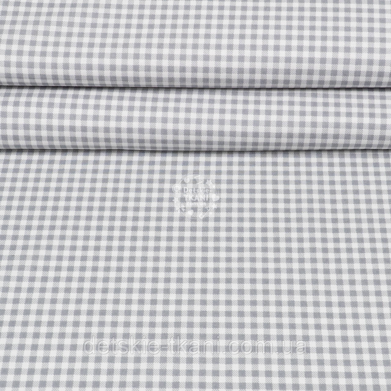 Ранфорс шириною 240 см "Сіра клітинка 5 мм", №5754, фото 1