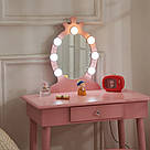 Гримерный туалетний столик B-084 рожевий столик косметичний дизайнерський для візажу з дзеркалом для спальні + табуретка, фото 6