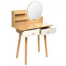 Гримерный туалетний столик B063 косметичний столик дизайнерський для візажу з круглим дзеркалом для спальні, фото 2