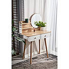 Гримерный туалетний столик B063 косметичний столик дизайнерський для візажу з круглим дзеркалом для спальні, фото 7