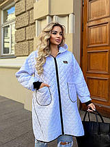 Демісезонна жіноча куртка біла великого розміру Розміри: 48, 50-52, 54-56, 58-60, 62, фото 3