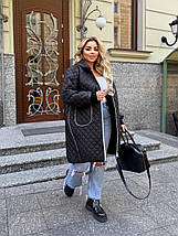 Демісезонна жіноча куртка чорна великого розміру Розміри: 48, 50-52, 54-56, 58-60, 62, фото 2