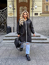 Демісезонна жіноча куртка чорна великого розміру Розміри: 48, 50-52, 54-56, 58-60, 62, фото 5