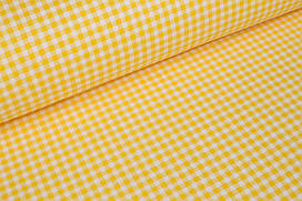 Ранфорс Клітинка 5 мм жовта, ширина 240 см