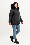 Елегантна тепла зимова куртка для жінок 50–60 розмірів з натуральним хутром песця Li-7, фото 3