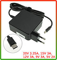 Блок живлення Type-C для Asus, Lenovo, Acer, HP, Dell, Apple, Xiaomi 20V 3.25A