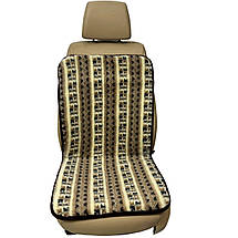 Хутряна універсальна накидка - чохол на переднє сидіння авто з овчини (Еко-хутро) орнамент, фото 3