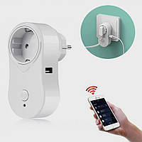 Смарт розетка WI FI Socket (Smart Life) + USB Біла / Розумна розетка / WI-FI розетка з USB