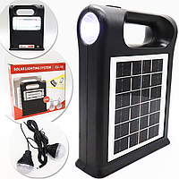 Портативний ліхтарик із солнечною панеллю, USB, Power Bank +2 лампочки, 30 Вт, CL 12 / Сонячна зарядна станція