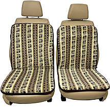 Хутряні універсальні накидки - чохли на передні сидіння авто з овчини (Еко-хутро) орнамент, фото 3