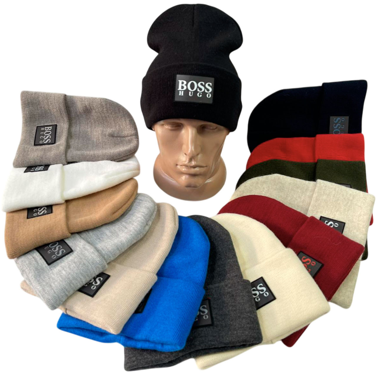 Подвійна чоловіча шапка з відворотом "Без флісу" Розмір: 55-60 (17291), фото 1