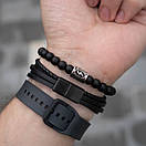 Чоловічий браслет з натурального каменю з шоломом PRETORIAN преміум якість, фото 4