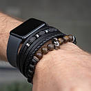 Чоловічий браслет з натурального каменю з шоломом PRETORIAN преміум якість, фото 2