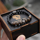 Чоловічий браслет з натурального каменю з шоломом PRETORIAN преміум якість, фото 6