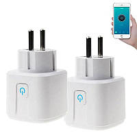 Набір 2шт Розумна WiFi розетка 20А з лічильником електроенергії Tuya Smart / Розетка з таймером і вимикачем