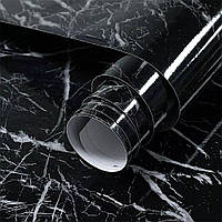 Самоклеющаяся пленка для кухни 3м*60см, Supretto, Черный мрамор / Декоративная пленка кухонная / Самоклейка