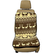 Хутряна універсальна накидка - чохол на переднє сидіння авто з овчини (Еко-хутро) олені, фото 3