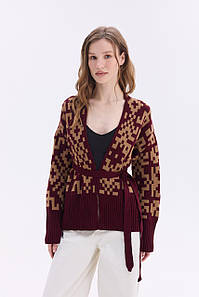 Кардиган "Лія" (бордо,капучино)