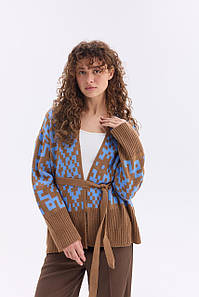 Кардиган "Лія" (коричневий,блакитний)