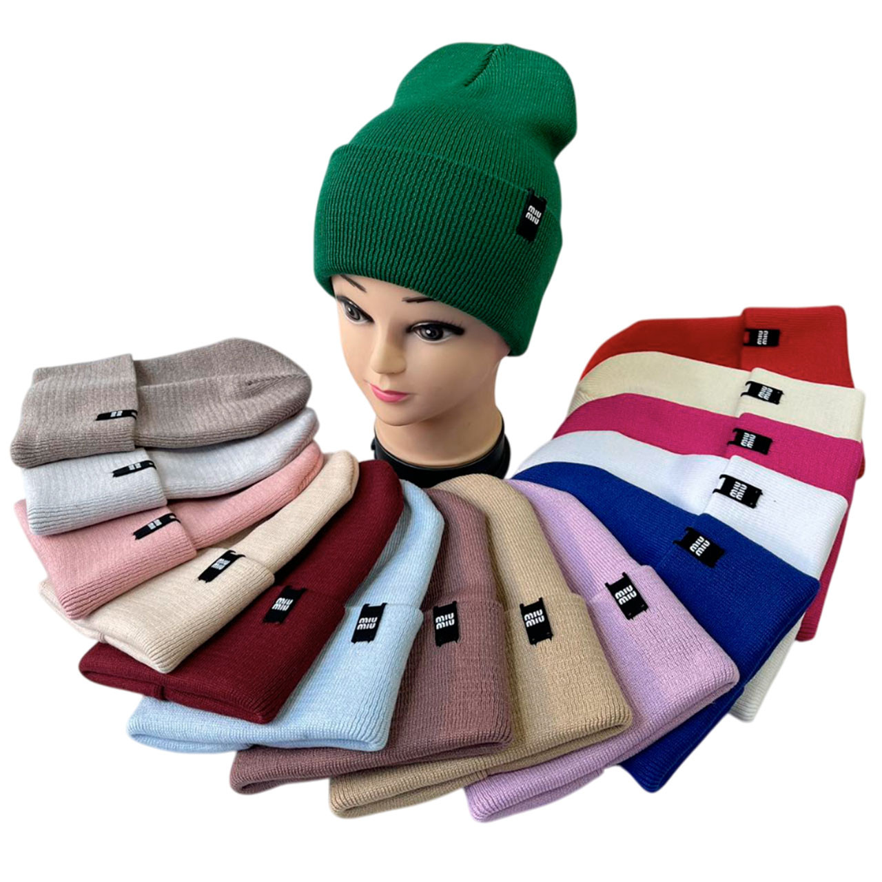 Жіноча шапка з биркою "Подвійна без флісу" Віскоза Розмір: 54- 59 (DNJ-17298), фото 1