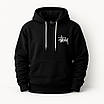 Худі Stussy чорна тепла м’яка якісна на флісі з начосом, фото 2