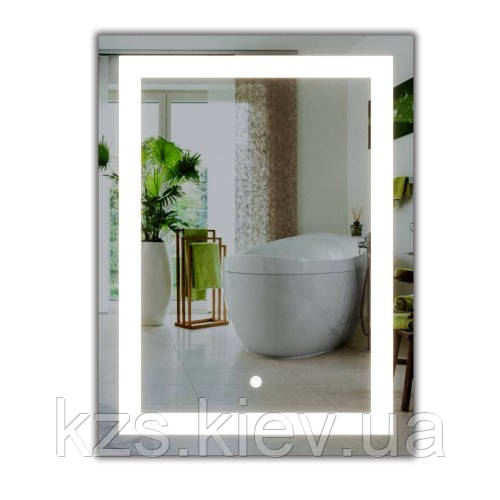 Дзеркало з LED підсвічуванням та сенсорним вимикачем 800 х 600 мм, фото 1