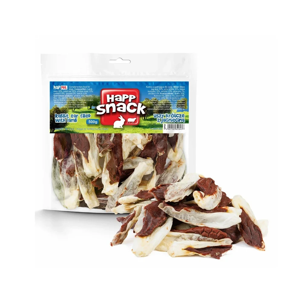 Happet ласощів для собак вуха кролика з бараниною 500 г