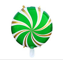 Куля фольгована круглий Льодяник зелений (Китай)