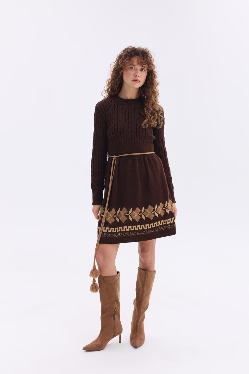В'язана сукня «Уляна» (шоколад)