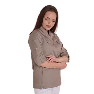 Медична куртка Небраска 3/4 Темний-капучино, фото 2