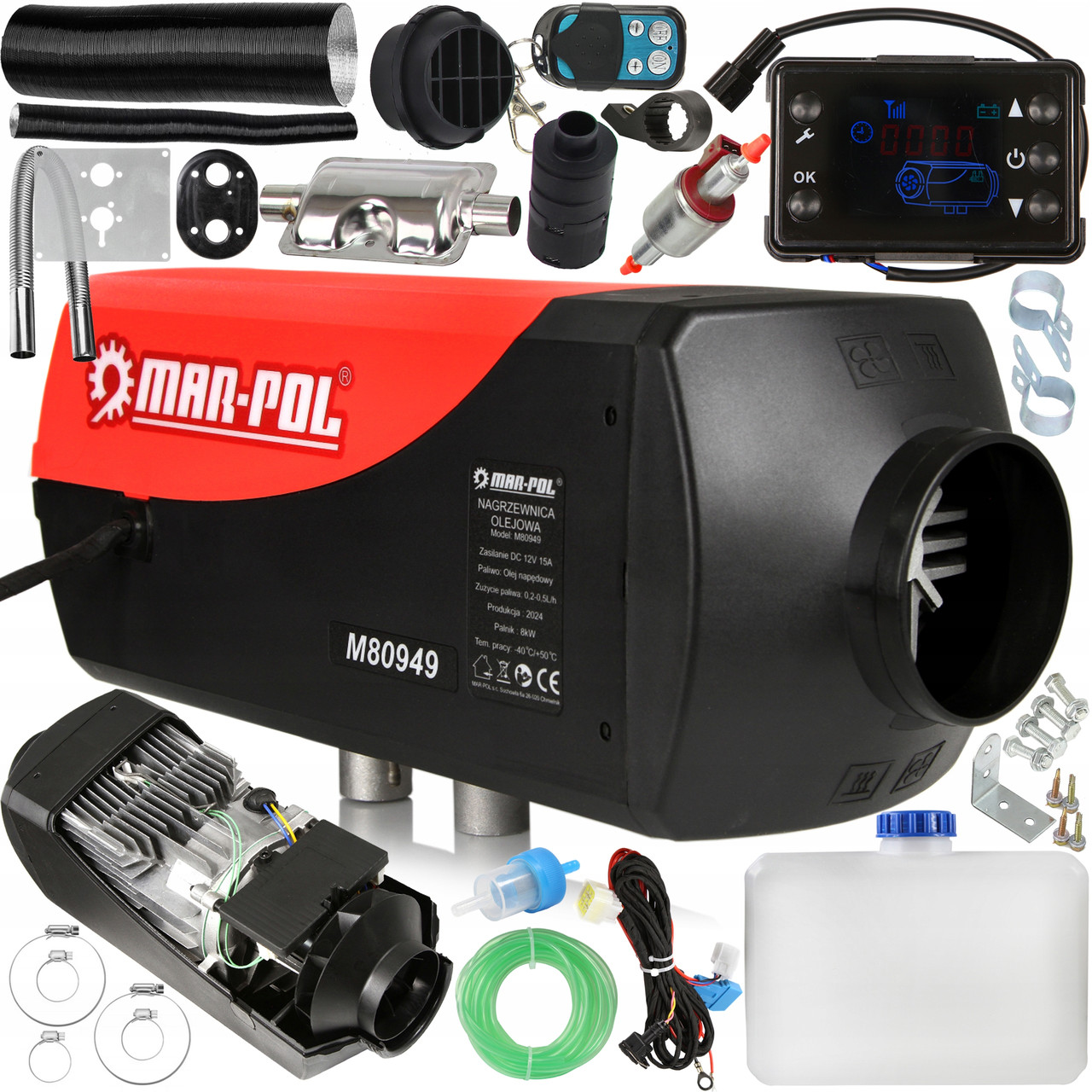 Обогрівач масляний Mar-Pol М80949 8 кВт Дизельний масляний обогрівач із закритою камерою згорання, фото 1
