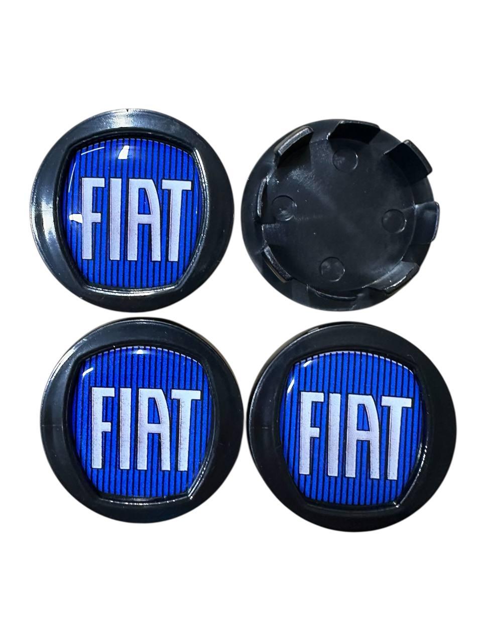 Ковпачки на диски, заглушки на диски Fiat 49 мм / 45 мм Сині силіконові