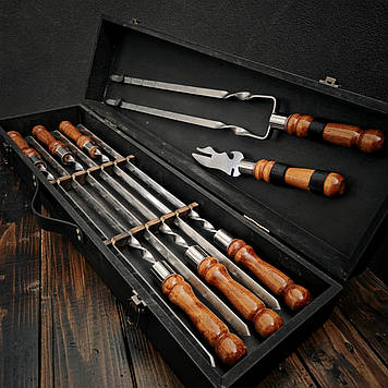 Набір шампурів в кейсі "Бурштиновий"