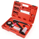 Ручний вакуумний насос з манометром Mar-Pol M57698, 21 елемент, кейс, фото 2