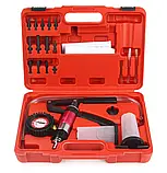 Ручний вакуумний насос з манометром Mar-Pol M57698, 21 елемент, кейс, фото 3