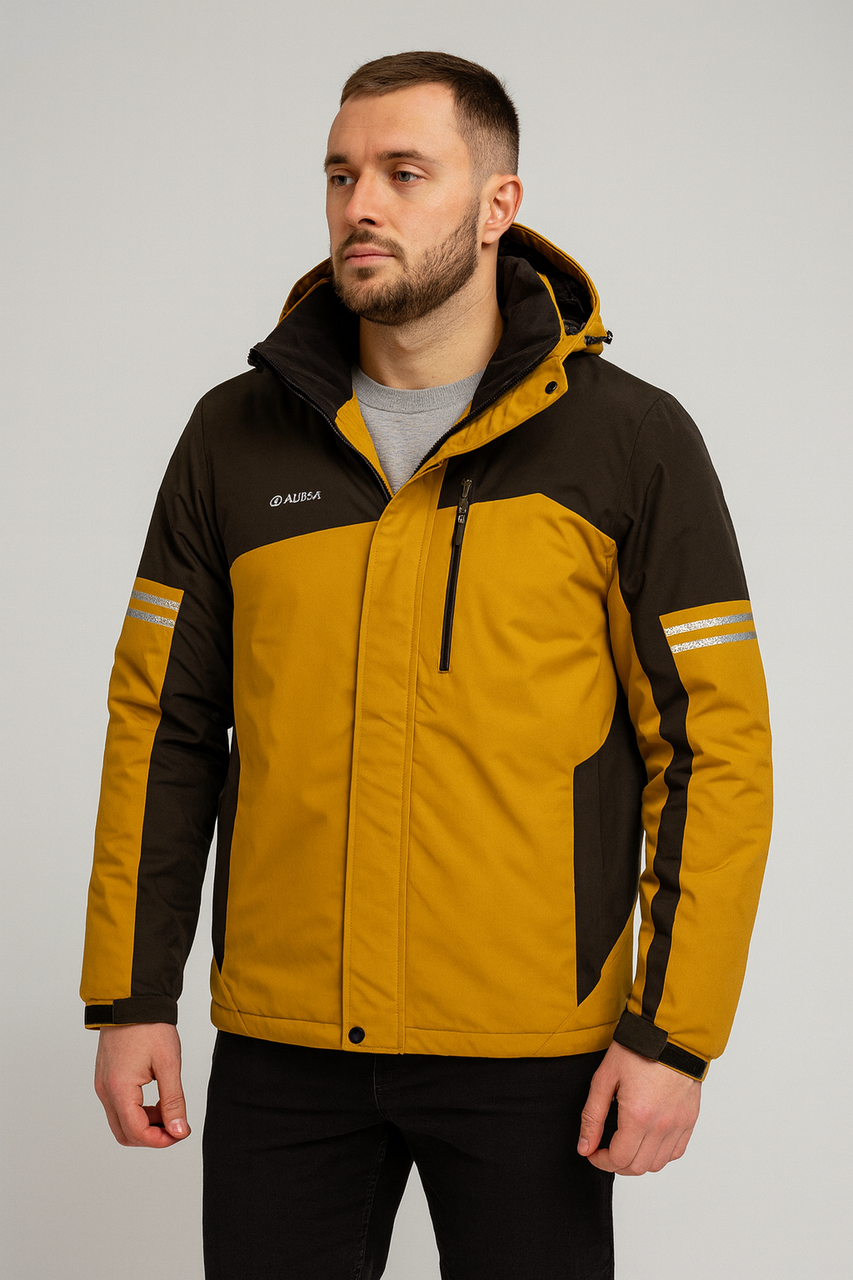 Чоловіча куртка зимова Audsa термо мембрана з кишенями розміри M–3XL,Гірчичний XXXL, фото 1