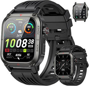 Розумний годинник для чоловіків 1,91" з Bluetooth-дзвінками, моніторингом сну, крокоміром, серцевим ритмом, для Android і IOS