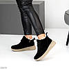 Спортивні чорні замшеві зимові черевики блискавка+шнурівка, фото 7