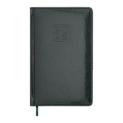 Щотижневик датов. 2026 BRAVO, A5, зелений, штуч. шкіра/поролон