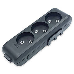 Колодка Viko Multi-let 3 гнізда без заземлення чорна (90132300)