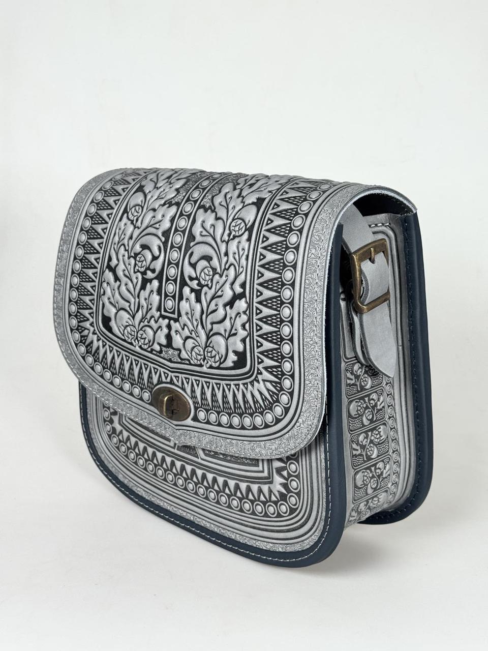 Авторська шкіряна сумка "Дубок" ручної роботи, велика сумка з натуральної шкіри, фото 1