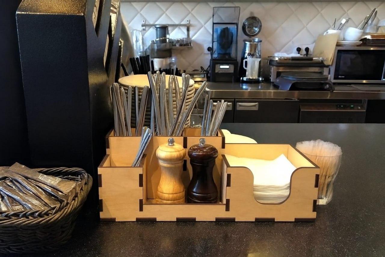 Органайзер для столових приборів, серветок, спецій і зубочисток 330х130х130мм, фото 1