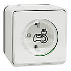 Розетка для електромобіля 16А із заземленням та шторками IP55 біла накладний монтаж [MUR39012] Mureva Styl Schneider Electric