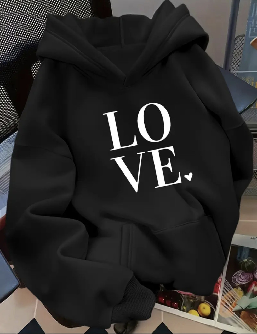 Жіноче тепле худі з написом LOVE, фото 1