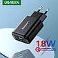 Мережевий зарядний пристрій на 18 Вт UGREEN CD122 USB Fast Charger (USB-A, QC3.0, 18W). Black, фото 2