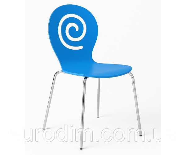 Стілець Лев дерев'яний блакитний