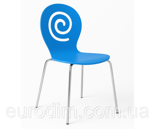 Стілець Лев дерев'яний блакитний, фото 1